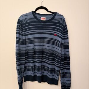 Levi's Blue and Gray Striped Men's Sweater